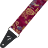 Fender Satin Dragon Strap, Wine Pasek gitarowy - 2 - Pasy, paski - Dzięki końcówkom z prawdziwej skóry i metalowym elementom, pa