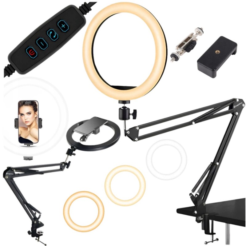 Suprimo DLS - Biurkowy statyw z lampą pierścieniową