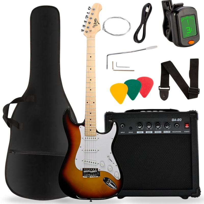 V-Tone EGA 39 SB - Gitara elektryczna 4/4 Stratocaster zestaw