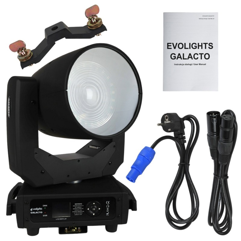 Evolights Galacto - Głowa ruchoma Beam Wash 120W RGBL LED + 24x0,1W RGB SMD5050 LED