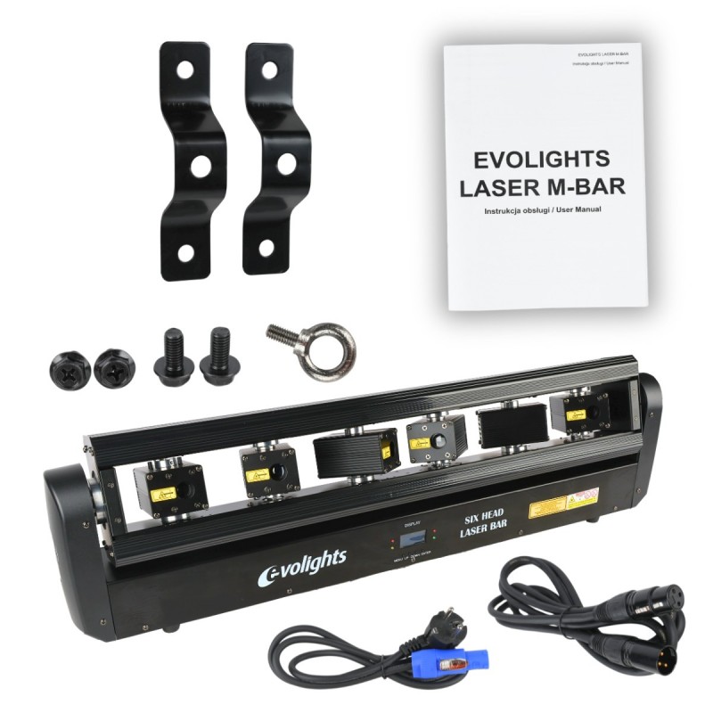 Evolights Laser M-Bar - Listwa laserowa ruchoma oświetlenie estradowe 3W RGB DMX