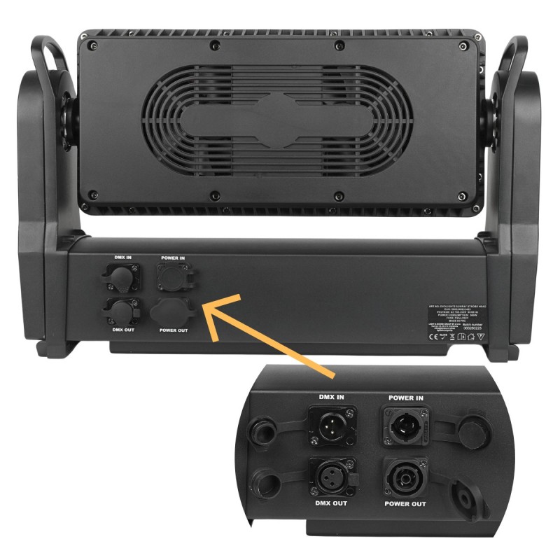 Evolights Sunray Strobe Head - Ruchomy stroboskop sceniczny LED IP65