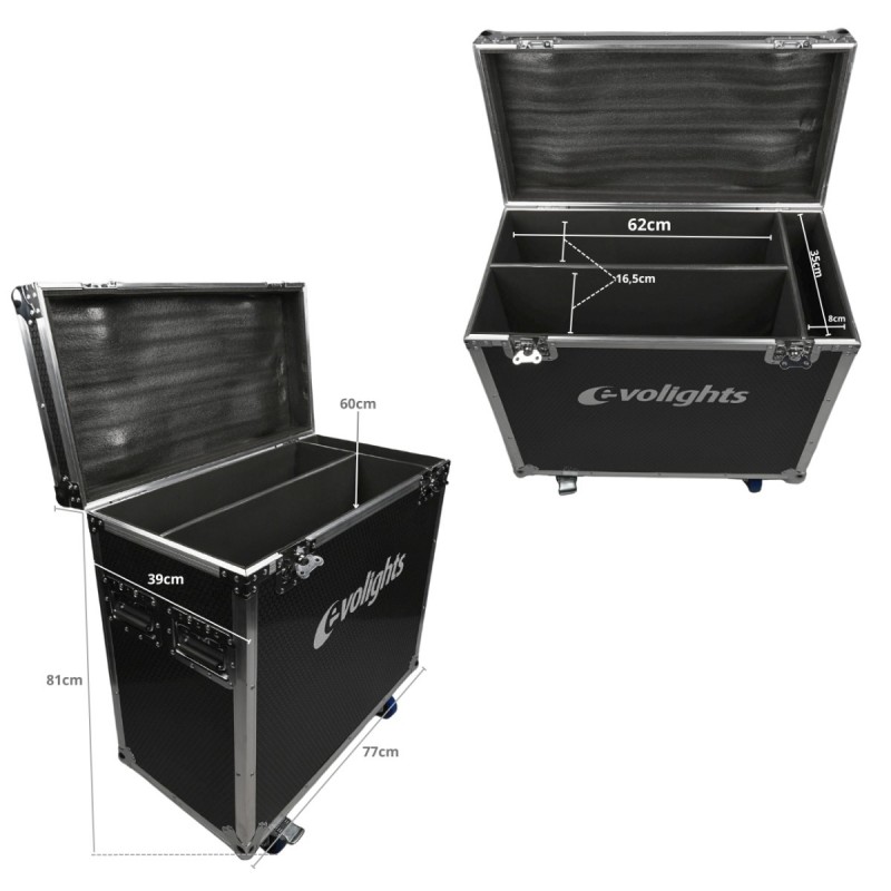 Evolights Lumen 7 Ring Case 2in1 - Skrzynia transportowa na 2 reflektory sceniczne retro