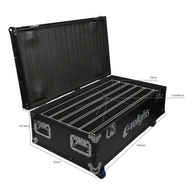 Evolights Pixel Bar 18x10W RGBW Case 6in1 - Skrzynia transportowa na 6 listew oświetleniowych