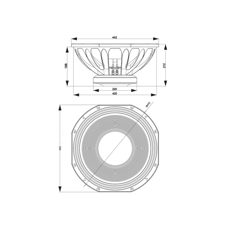 Celto Acoustique 18NGW1200 - Głośnik niskotonowy 18" z magnesem ferrytowym