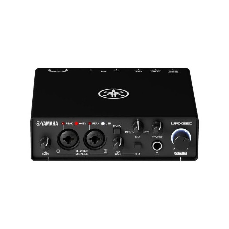 Yamaha URX22C Interfejs audio - 1 - Interfejsy audio - nterfejs audio/MIDI USB-C z 2 wejściami/2 wyjściami i obsługą 32-bit/192 