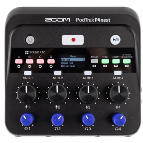 Zoom PodTrak P4next rejestrator do podcastów - 1 - Rejestratory - Rejestrator do podcastów Zoom PodTrak P4next oferuje 4 wejścia