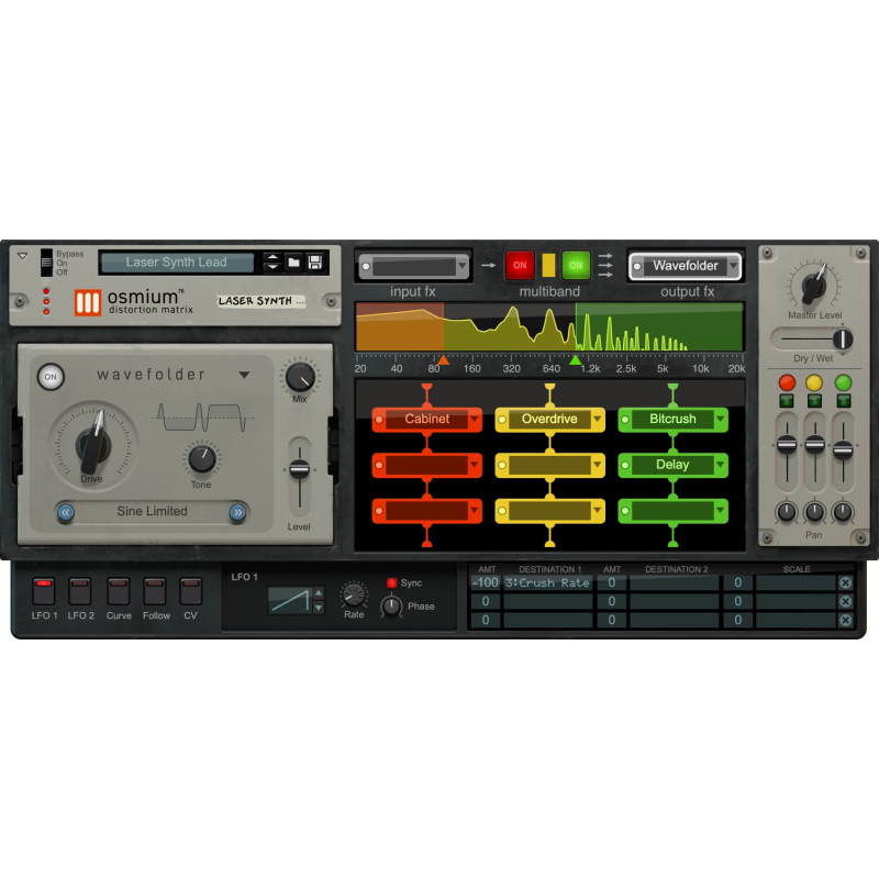 Reason Studios Osmium Distortion Matrix Wtyczka VST - 1 - Efekty (wtyczki VST, VSTi, TDM, RTAS itp.)) - Zakres i kontrola wielop