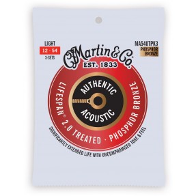 Martin MA540T Light Phosphore Bronze 92/8 3PACK strun do gitary akustycznej 12-54 - 1 - Struny gitarowe - Zestaw 3 paczek strun 