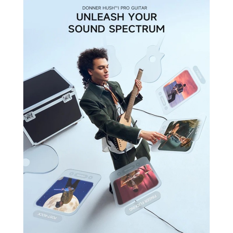 Donner EC6866 HUSH-I PRO Guitar Natural Spruce Gitara elektryczna - 5 - Gitary elektryczne - 