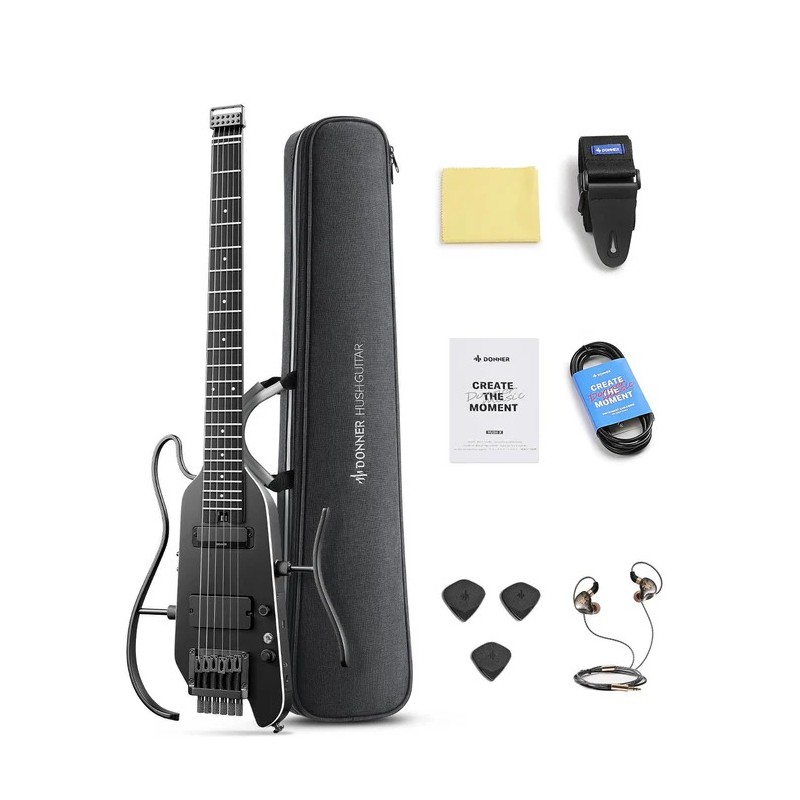 Donner HUSH-X PRO Black Gitara elektryczna - 1 - Gitary elektryczne - 
