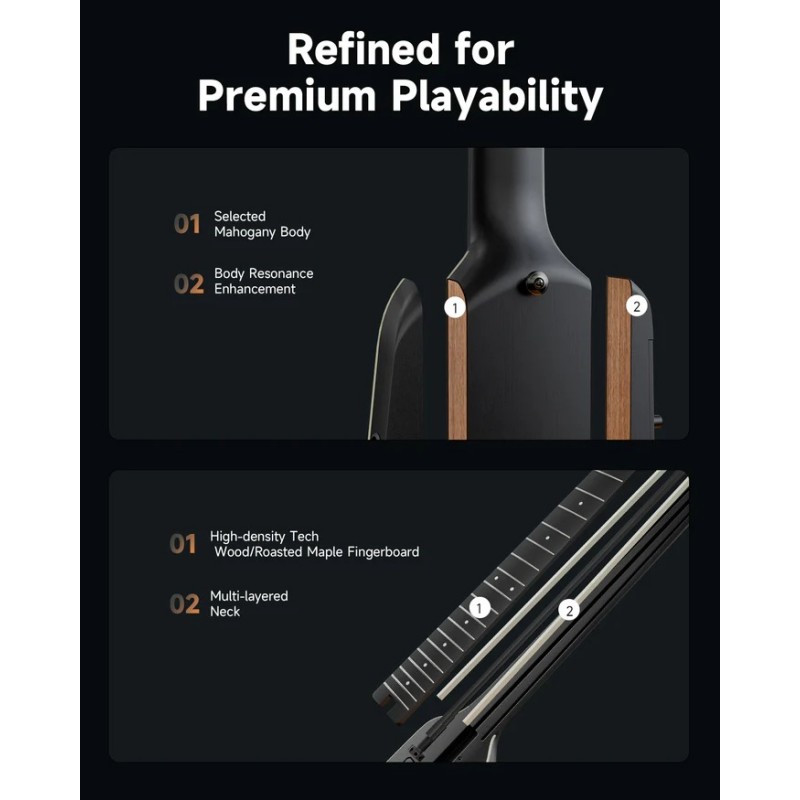 Donner HUSH-X PRO Black Gitara elektryczna - 8 - Gitary elektryczne - 