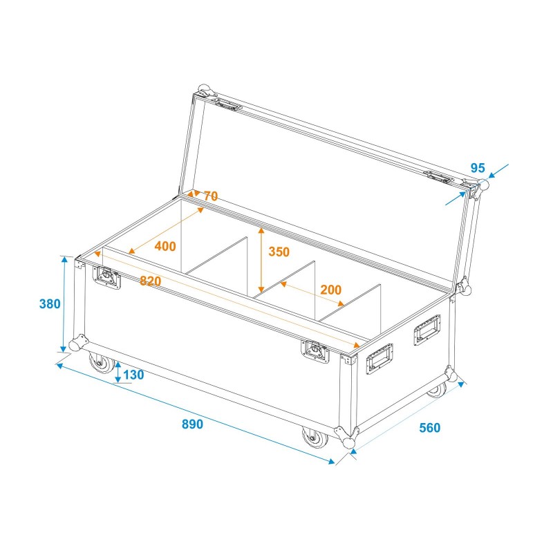 Roadinger skrzynia transportowa na 4x LED IP Atmo Blinder 9