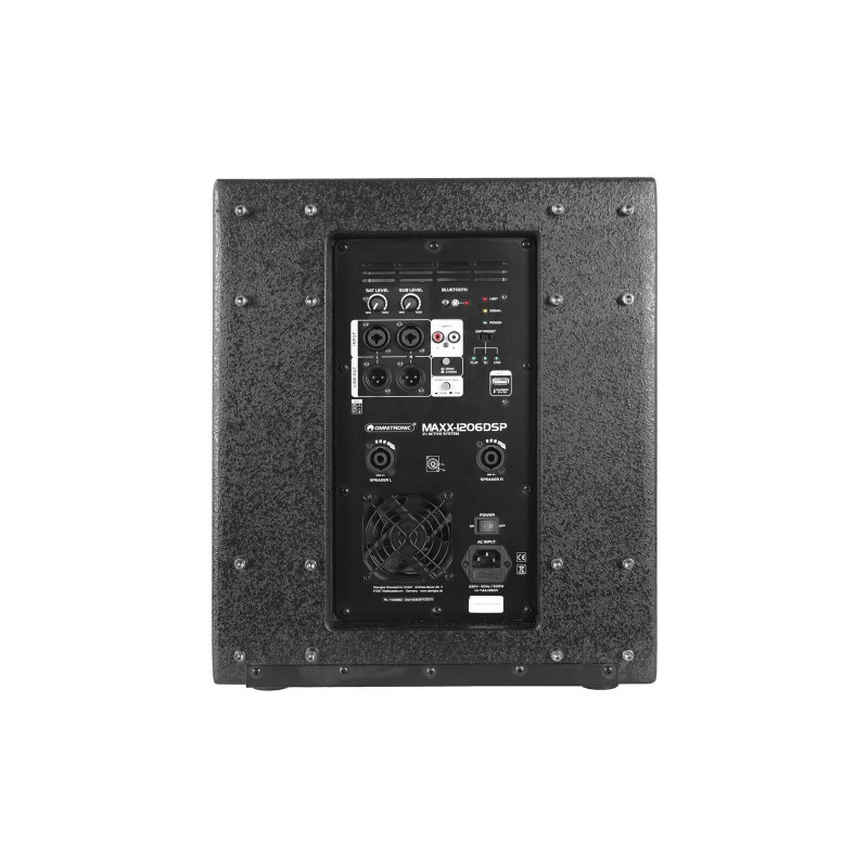 Omnitronic MAXX-1206DSP 2.1 BK - Subwoofer aktywny 12" z DSP i Bluetooth 450 W