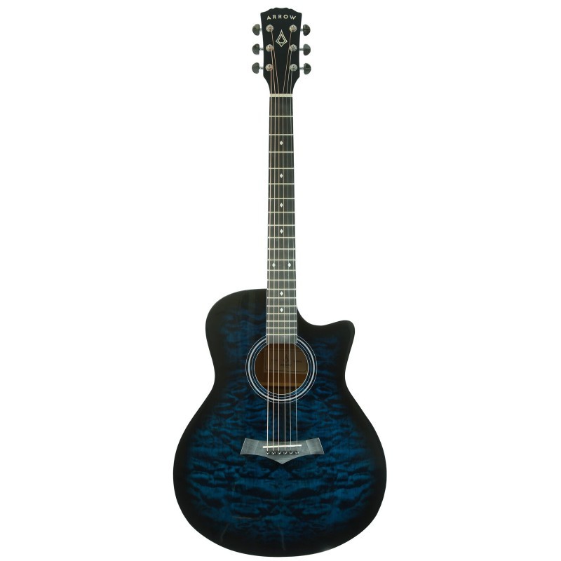 Gitara akustyczna Arrow Dune Blue + pokrowiec + tuner + kostki w zestawie