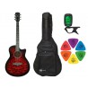 Gitara akustyczna Arrow Dune Red + pokrowiec + tuner + kostki w zestawie