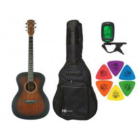 Gitara akustyczna Arrow Raw Gradient + pokrowiec + tuner + kostki w zestawie