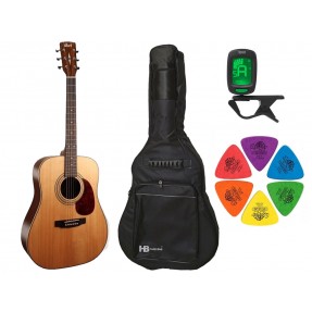 Gitara akustyczna Cort Earth 70 OP + pokrowiec + tuner + kostki w zestawie
