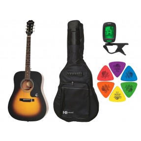 Gitara akustyczna Epiphone DR-100 VS + pokrowiec + tuner + kostki w zestawie