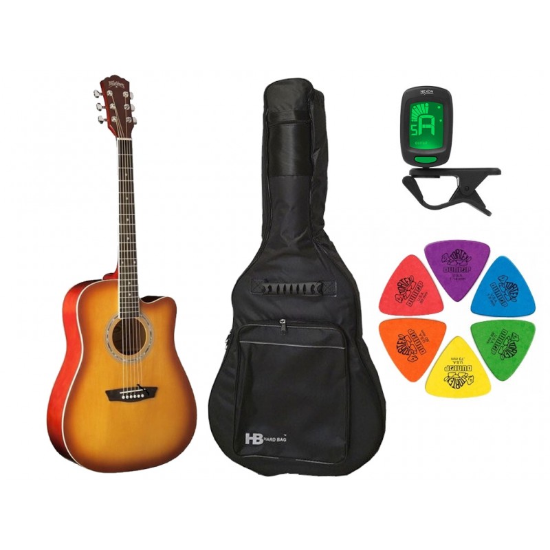 Gitara akustyczna Washburn WA90C TS + pokrowiec + tuner + kostki w zestawie