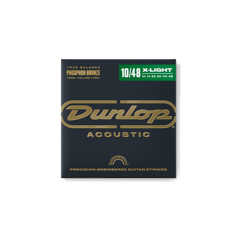 DUNLOP DAP1048 struny do gitary akustycznej - 1 - Struny gitarowe - Rozmiar: 10-48 PHOSPHOR/BRONZE EXTRA LIGHT - struny do gitar