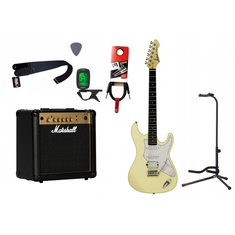 Gitara elektryczna Aria 714-STD VW + wzmacniacz 15W + kabel w zestawie