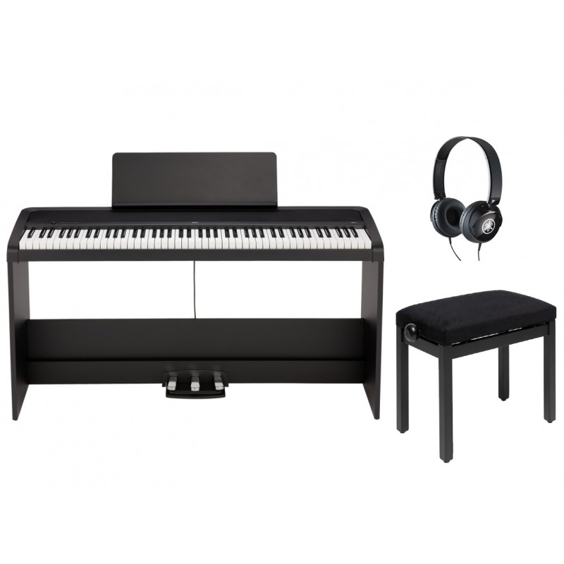 Pianino cyfrowe Korg B2+ SPBK BK + ława + słuchawki w zestawie
