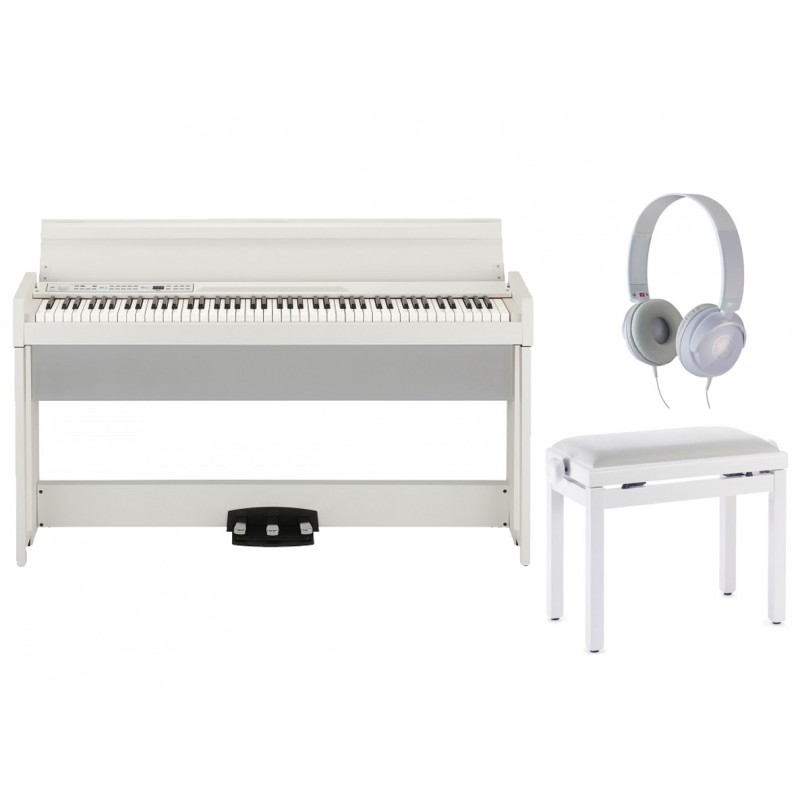 Pianino cyfrowe Korg C1 Air WH + ława + słuchawki w zestawie