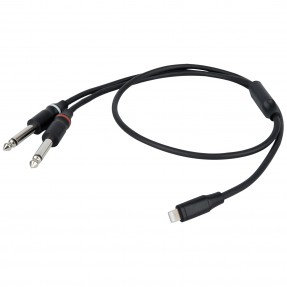 DAP Audio FL101 - Kabel Lightning - 2x mono Jack L/R 0.75m