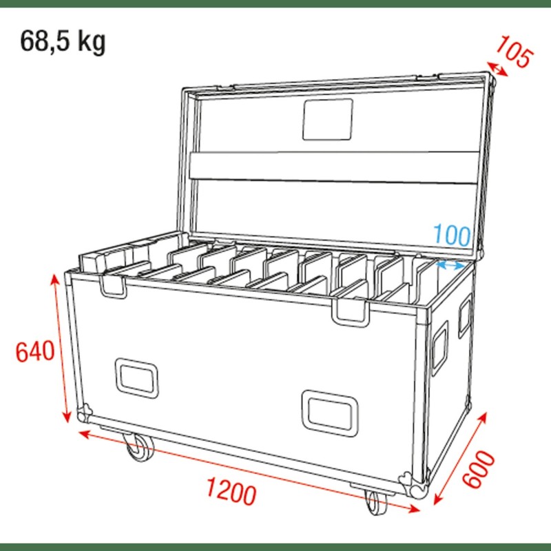 DMT skrzynia transportowa na 8 sztuk z serii DMT Alpha