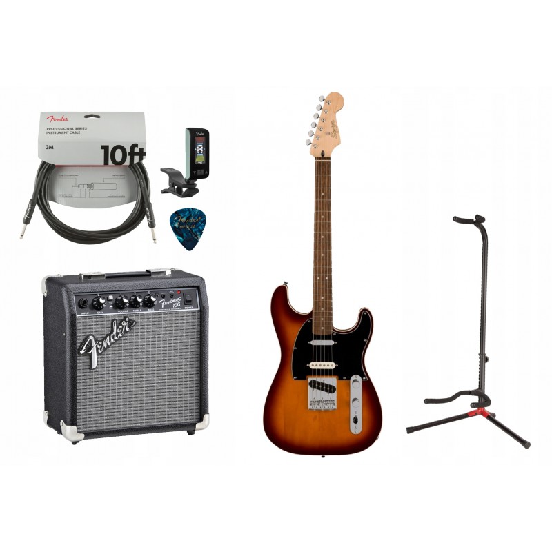 Gitara elektryczna Squier Paranormal Strat TS + wzmacniacz 10W + kabel w zestawie