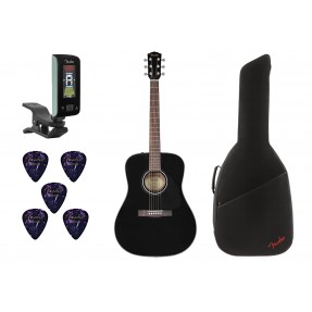 Gitara akustyczna Fender CD-60 Dread BK + pokrowiec + tuner + kostki w zestawie