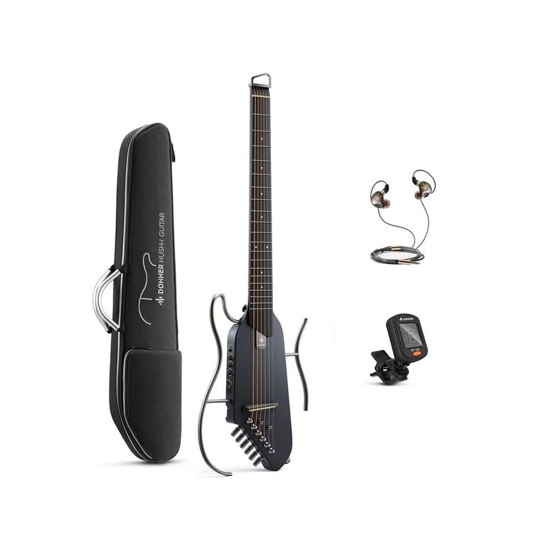 Donner HUSH-I Black Gitara elektroakustyczna EC1782 - 1 - Gitary e-akustyczne - 