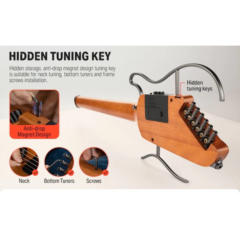 Donner HUSH-I  Mahogany Gitara elektroakustyczna EC1781 - 4 - Gitary e-akustyczne - Donner HUSH-I Mahogany to ultrakompaktowa i 