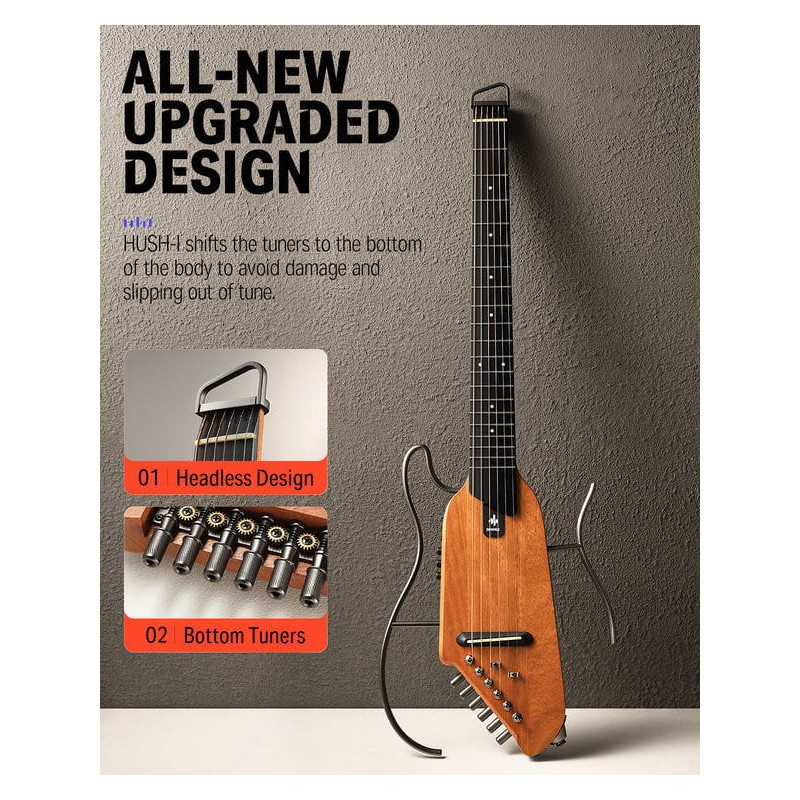 Donner HUSH-I  Mahogany Gitara elektroakustyczna EC1781 - 7 - Gitary e-akustyczne - Donner HUSH-I Mahogany to ultrakompaktowa i 