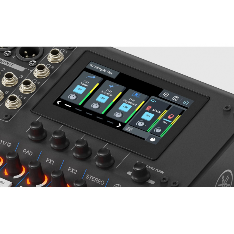 Yamaha MGX12V, black Mikser cyfrowy - 6 - Miksery cyfrowe - Yamaha MGX12V Black to 12-kanałowy mikser cyfrowy z fizycznymi suwak