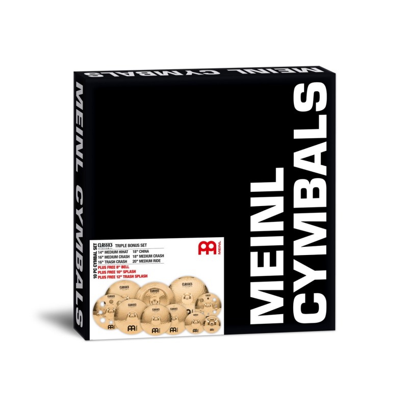 Meinl Cymbals CC4680-TRB Classics Custom Brilliant Triple Bonus - Zestaw talerzy perkusyjnych