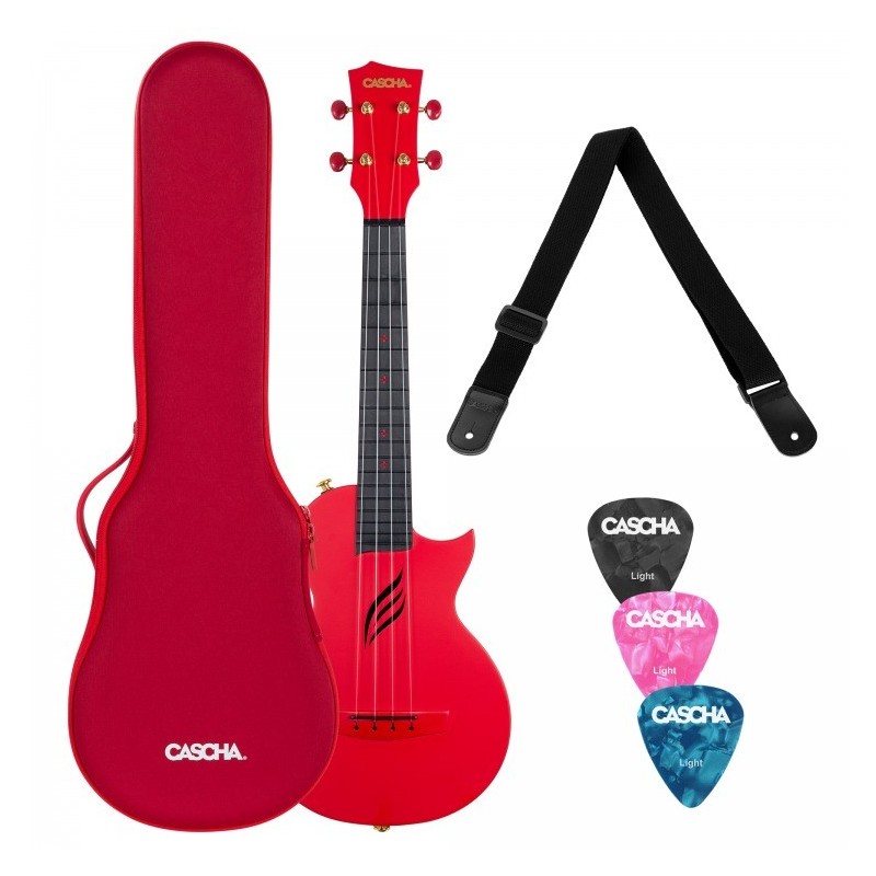 Cascha Carbon Fibre Set Red - Ukulele koncertowe