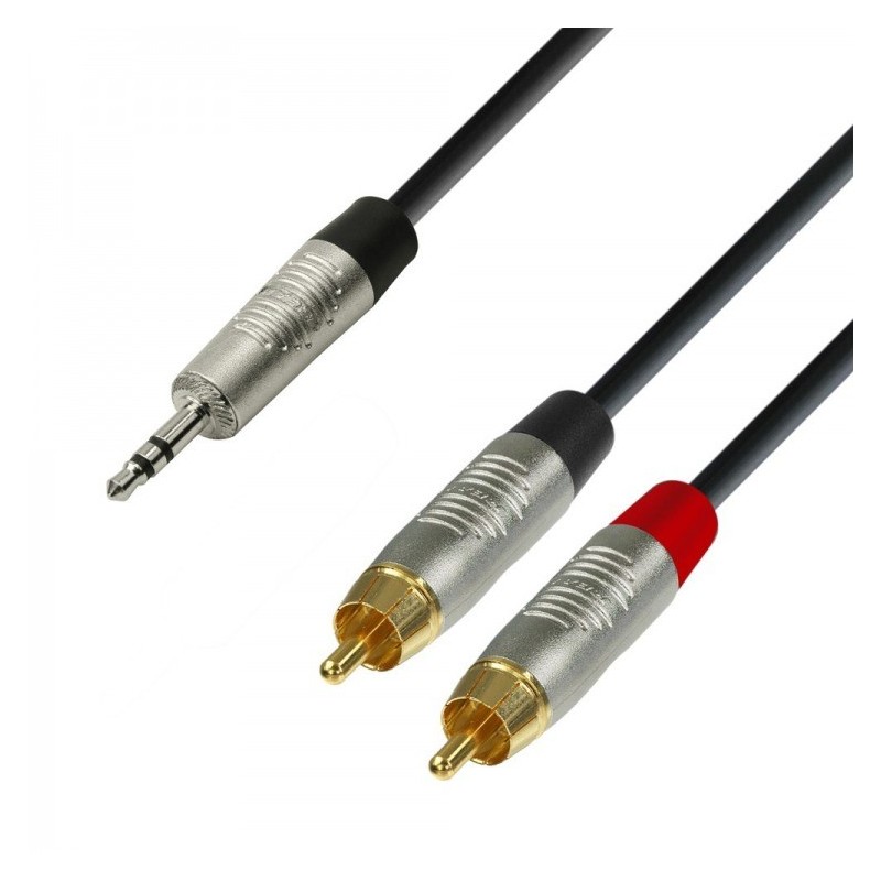 Adam Hall K4YWCC0300 - kabel mJack - 2xRCA 3m