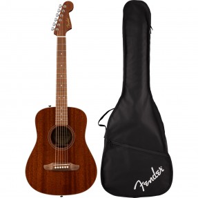 Fender California Standard Redondo Mini Natural Sapele - Gitara akustyczna z pokrowcem