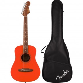 Fender California Standard Redondo Mini Fiesta Red - Gitara akustyczna z pokrowcem