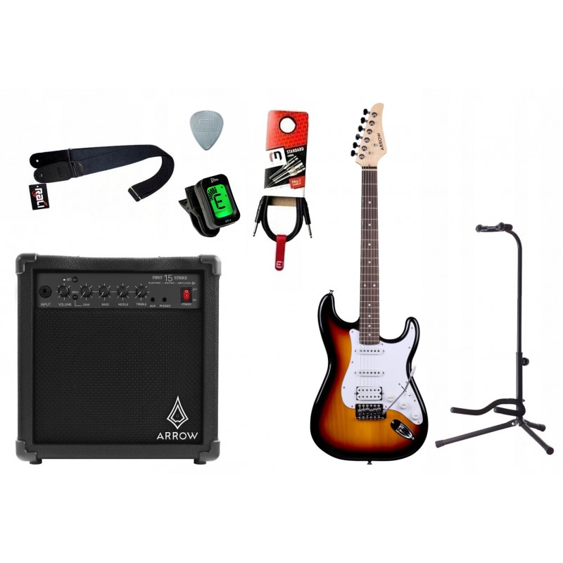 Gitara elektryczna Arrow Tonecaster 211 CM + wzmacniacz 15W + kabel w zestawie