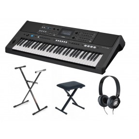 Keyboard Yamaha PSR-E483 + statyw + ława + słuchawki w zestawie