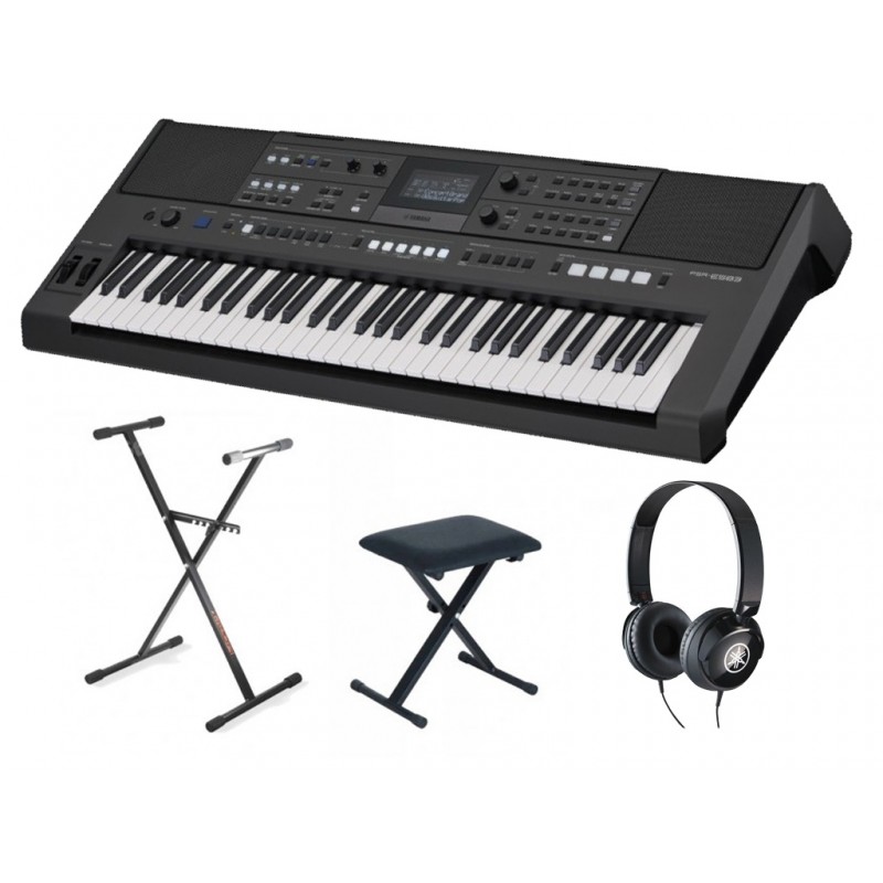 Keyboard Yamaha PSR-E583 + statyw + ława + słuchawki w zestawie