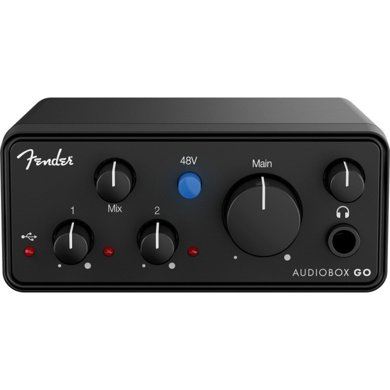 Fender AudioBox GO Interfejs audio USB-C - 1 - Interfejsy audio - Interfejs audio 2x2 USB-C (24-bit/96 kHz), zasilany z magistra