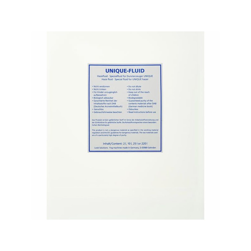 Look Unique Fluid 10l Płyn do wytwornic mgły 10L - 2 - Płyny do dymu, baniek - Płyn do wytwornicy mgły, do wytwornicy mgły Uniqu