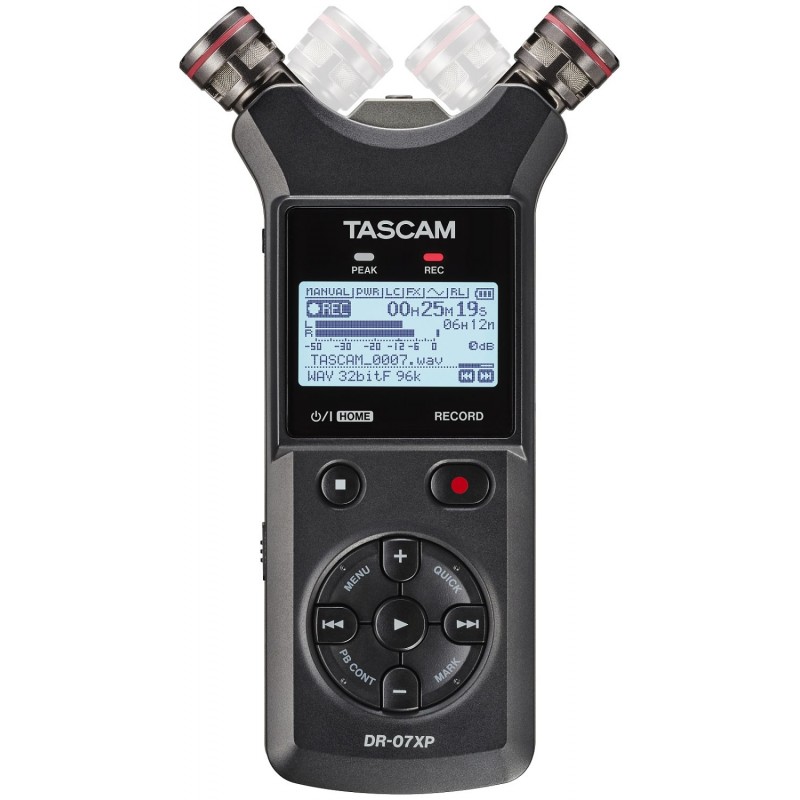 Tascam DR-07XP - Przenośny rejestrator cyfrowy - 1 - Rejestratory - Przenośny rejestrator cyfrowy ręczny DR-07XP umożliwia łatwe