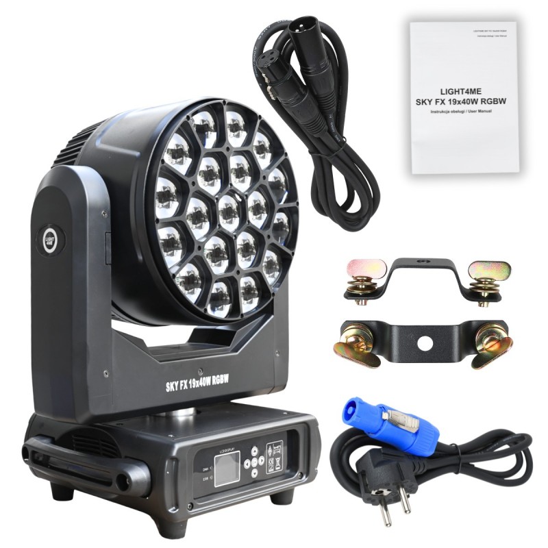 Light4Me Sky FX 19x40W RGBW - Głowa ruchoma Wash