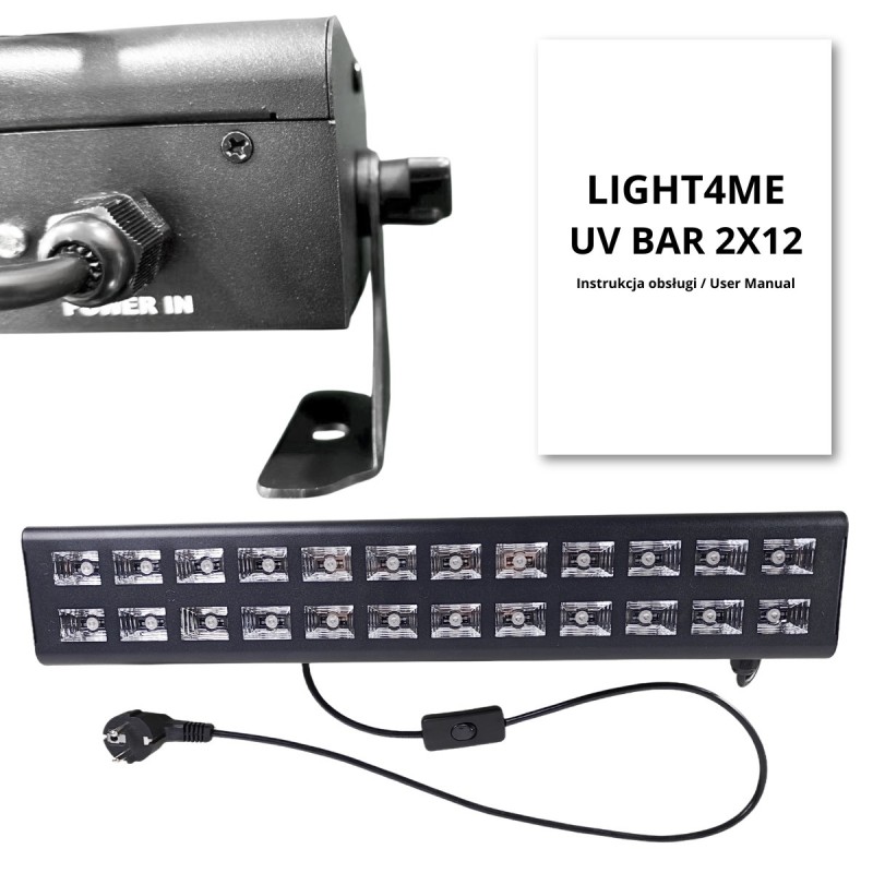 Light4Me UV Bar 2x12 - Listwa sceniczna LED z efektownym światłem UV