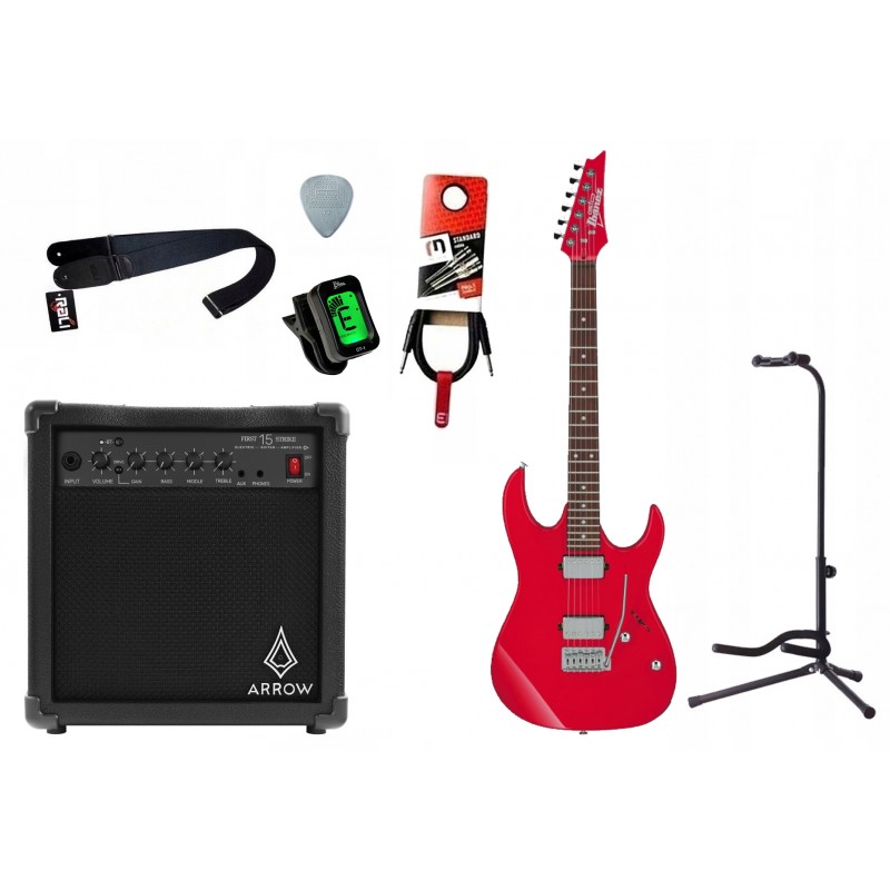 Gitara elektryczna Ibanez GRX120SP-VRD + wzmacniacz 15W + kabel  w zestawie